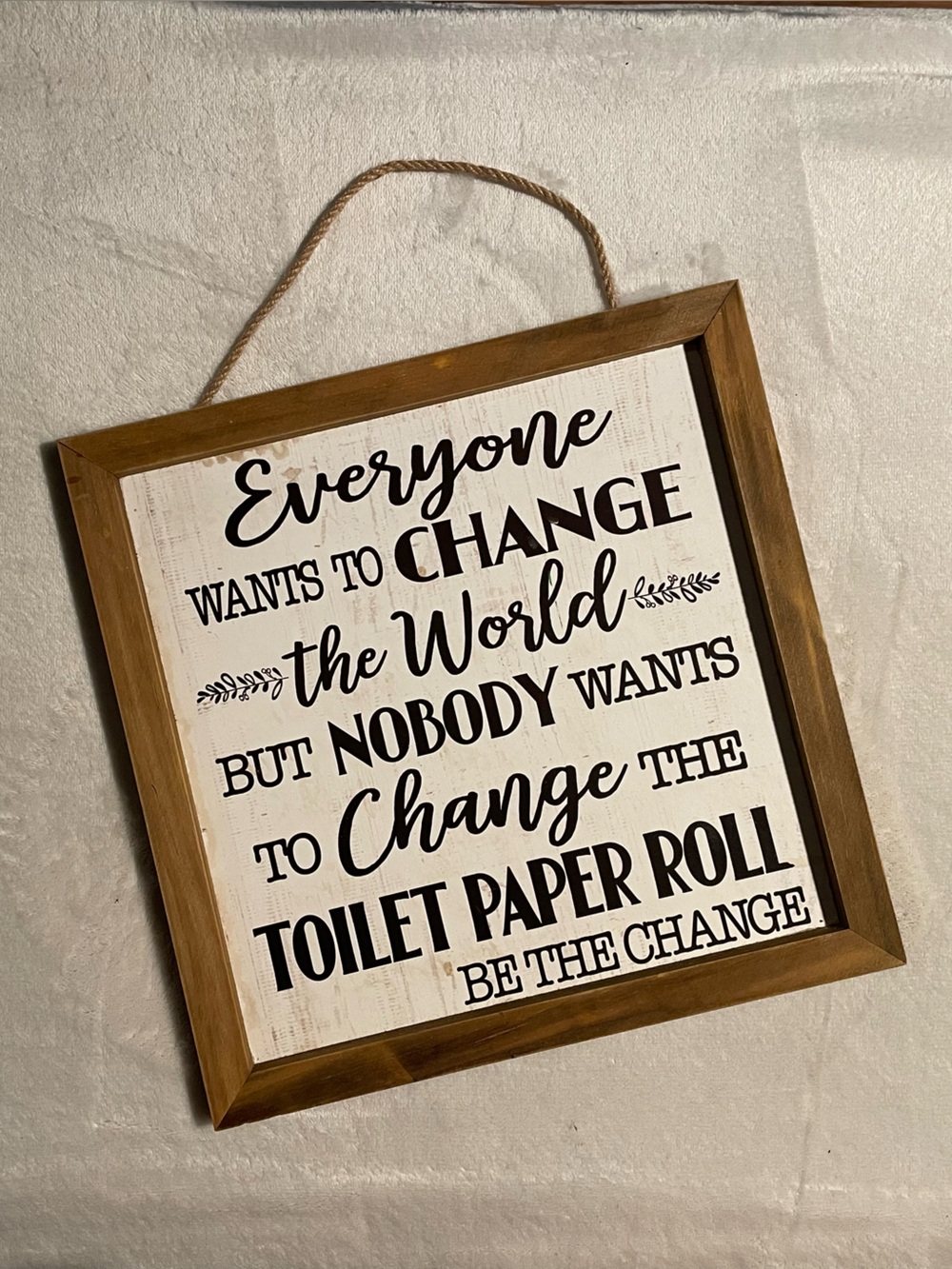 Hobby Lobby Brown Framed Toilet Paper Quote Sign